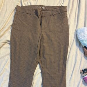 Womens Brown Checked Dress Pants
